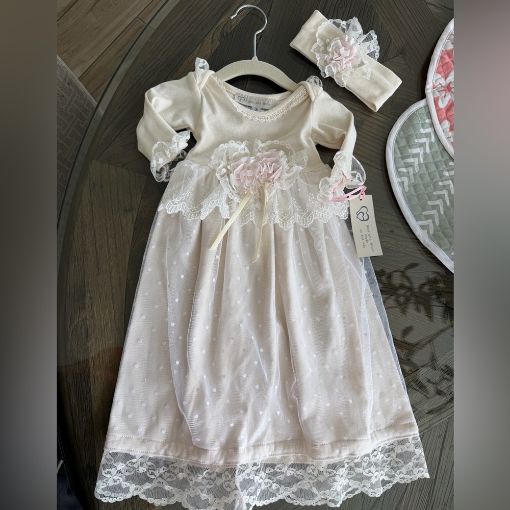 Nick and Nellie 3 Month Elegant Cream Lace Kids Formal Dress New with Tags
